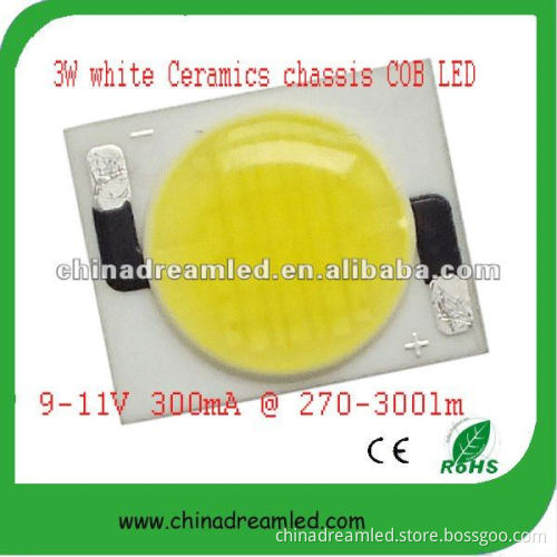 3W Ceramic COB, Chimei Chip, 9-11V, Cool White